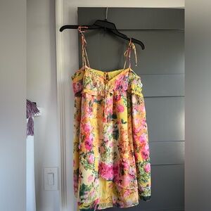 For Love Belle Yellow Floral Mini Dress